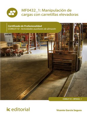 cover image of Manipulación de cargas con carretillas elevadoras. COML0110